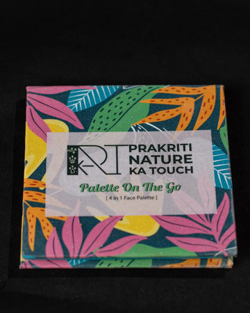 PNKT Natural 4-in-1 Face Palette - Compact showing contour, blush, and highlighter sections - Velvet finish makeup