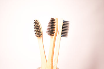PNKT Bamboo Toothbrush - Close-up of charcoal-infused bristles - Natural anti-microbial properties