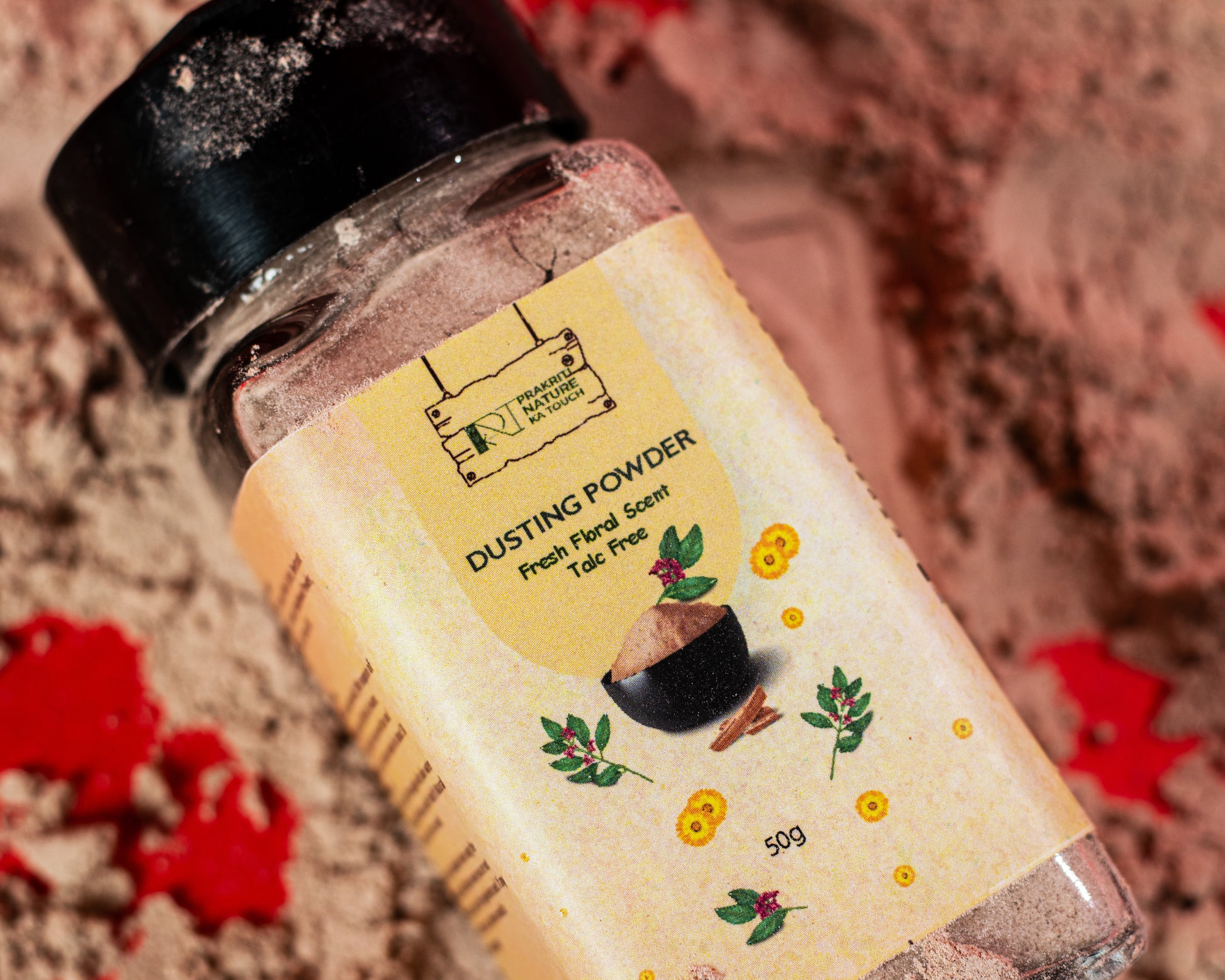 PNKT Natural Dusting Powder - Close-up of fine natural powder texture - Smooth and silky