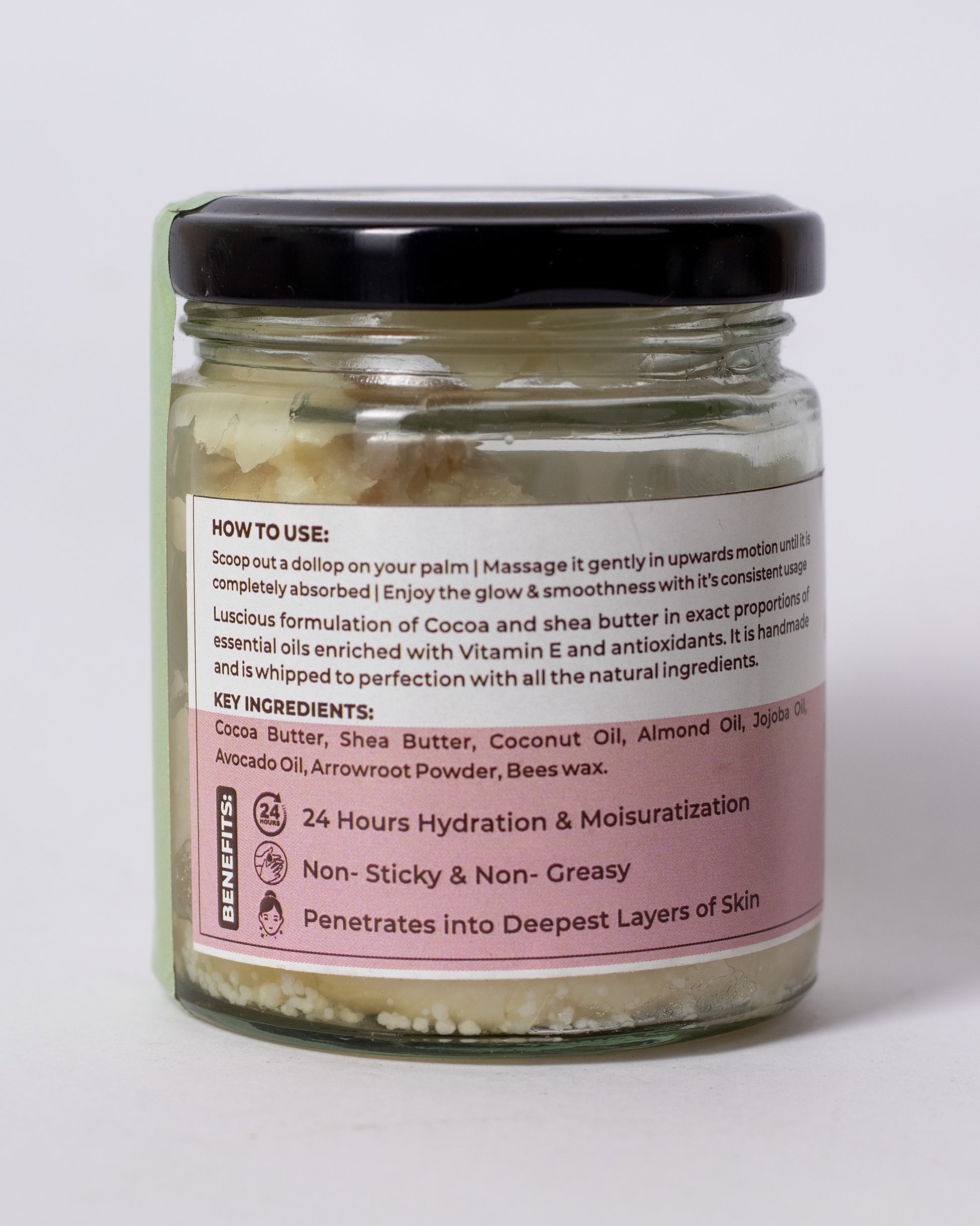 PNKT Natural Body Butter - Close-up of whipped creamy texture - rich cocoa and shea butter formula