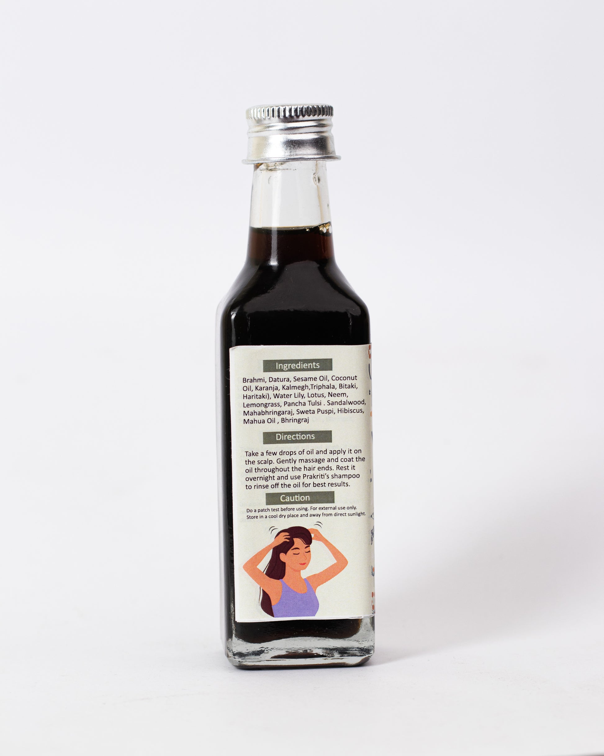 PNKT Natural Hair Oil - 100ml bottle on white background - Ancient Vedic formula for hair growth