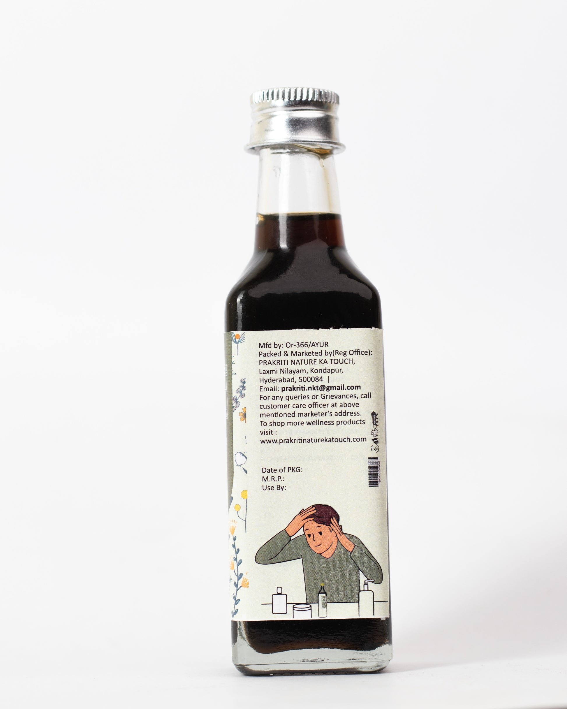 PNKT Natural Hair Oil - 100ml bottle on white background - Ancient Vedic formula for hair growth