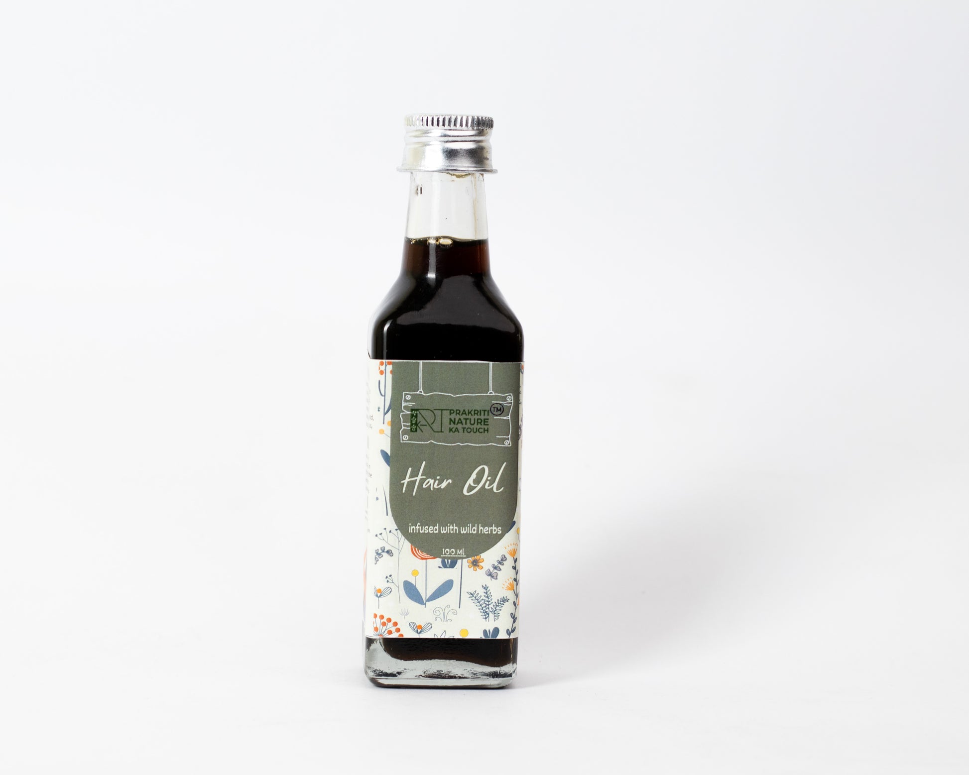 PNKT Natural Hair Oil - 100ml bottle on white background - Ancient Vedic formula for hair growth