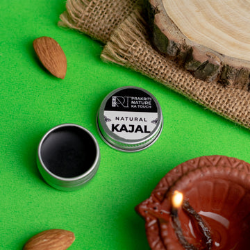 PNKT Natural Kajal - Handmade chemical-free eye liner stick on white background - Safe for sensitive eyes