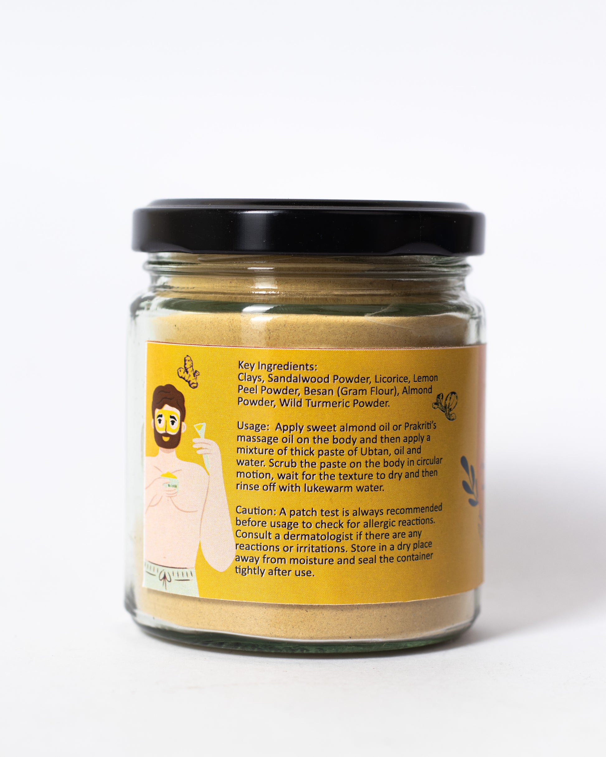 PNKT Natural Ubtan Powder - Fine herbal powder texture showing golden sandalwood and turmeric blend