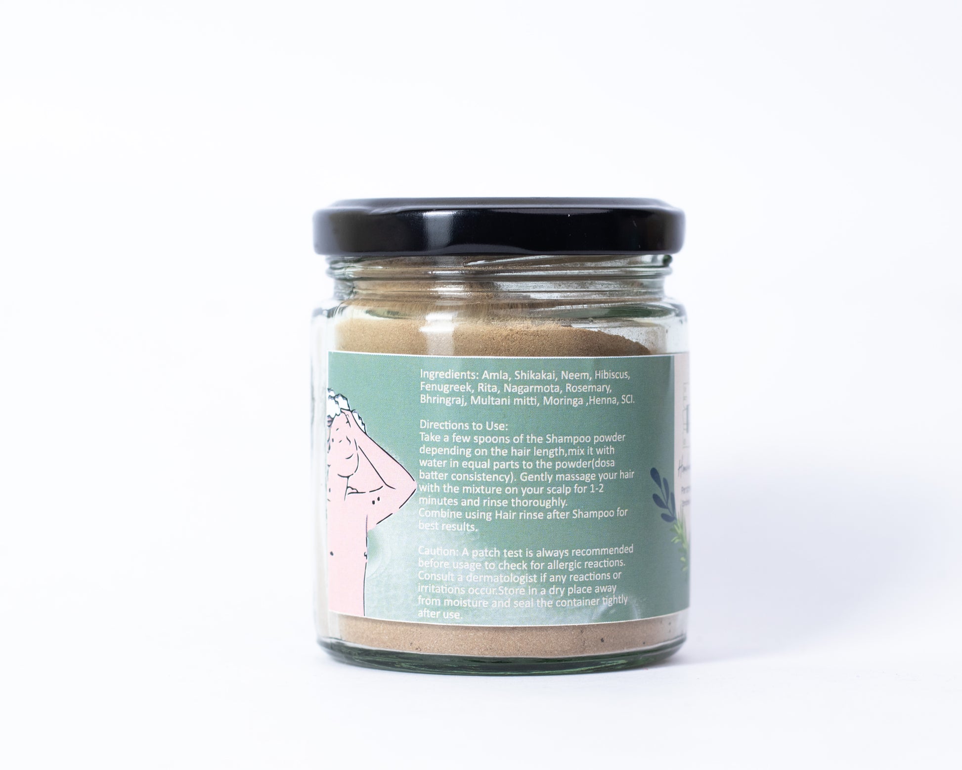 PNKT Organic Shampoo Powder - 100g jar on white background - Natural Ayurvedic hair cleanser