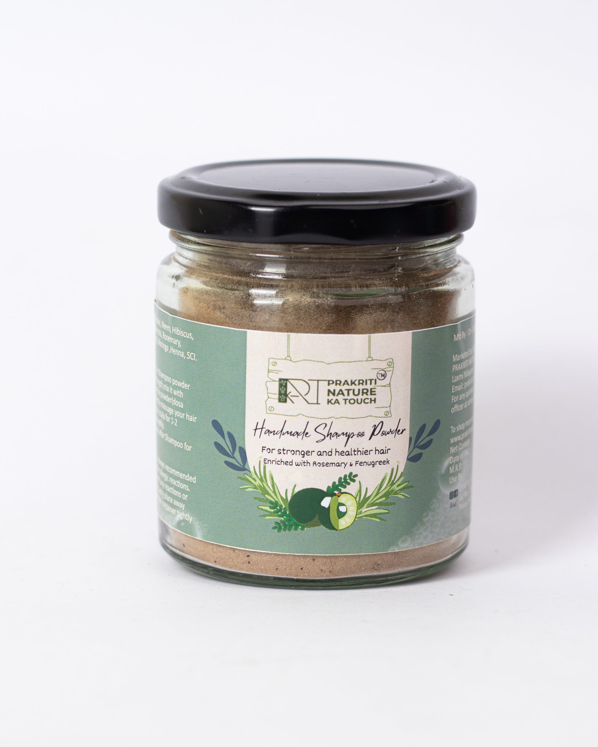 PNKT Organic Shampoo Powder - 100g jar on white background - Natural Ayurvedic hair cleanser