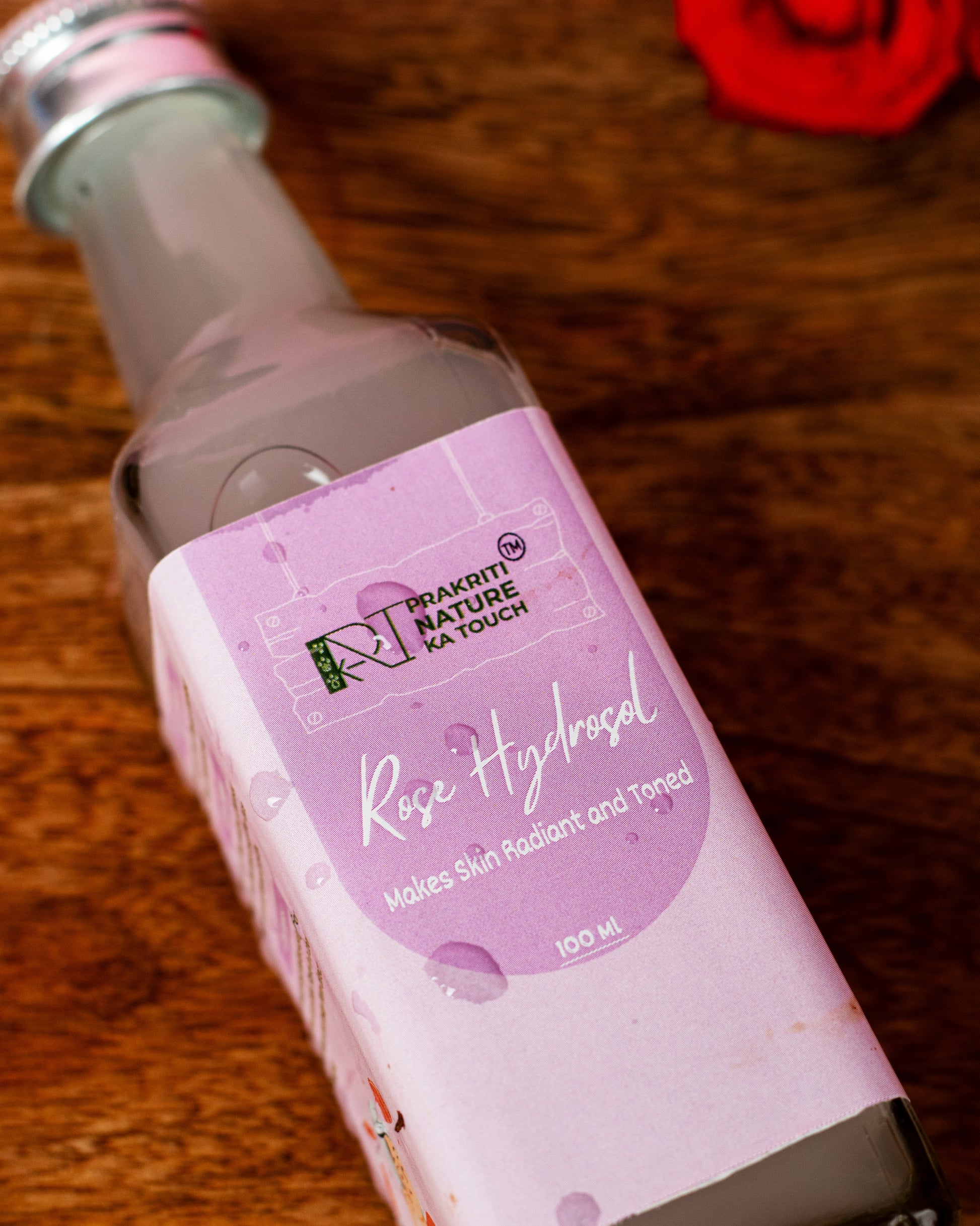 PNKT Distilled Rose Water - Close-up of fine mist spray - Lightweight and fragrant